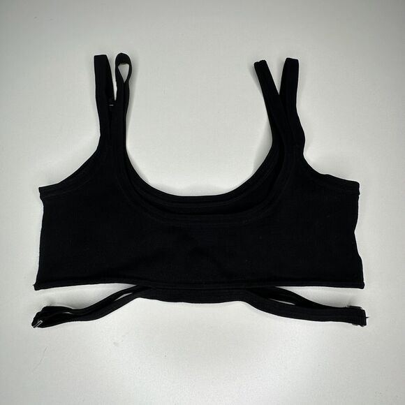 Dion Lee Sexy Black Strappy Crop Tank Top Double Adjustable Strap Cutouts XS - Picture 3 of 13